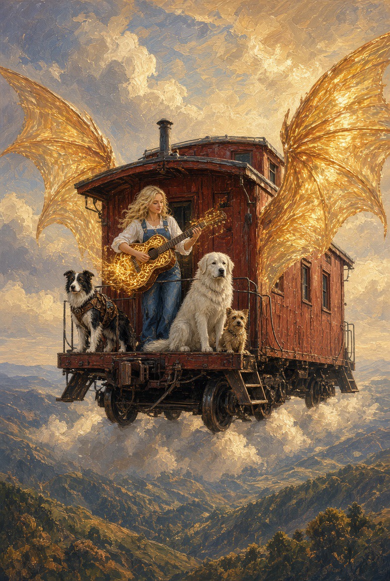 Dragon wings lift the caboose