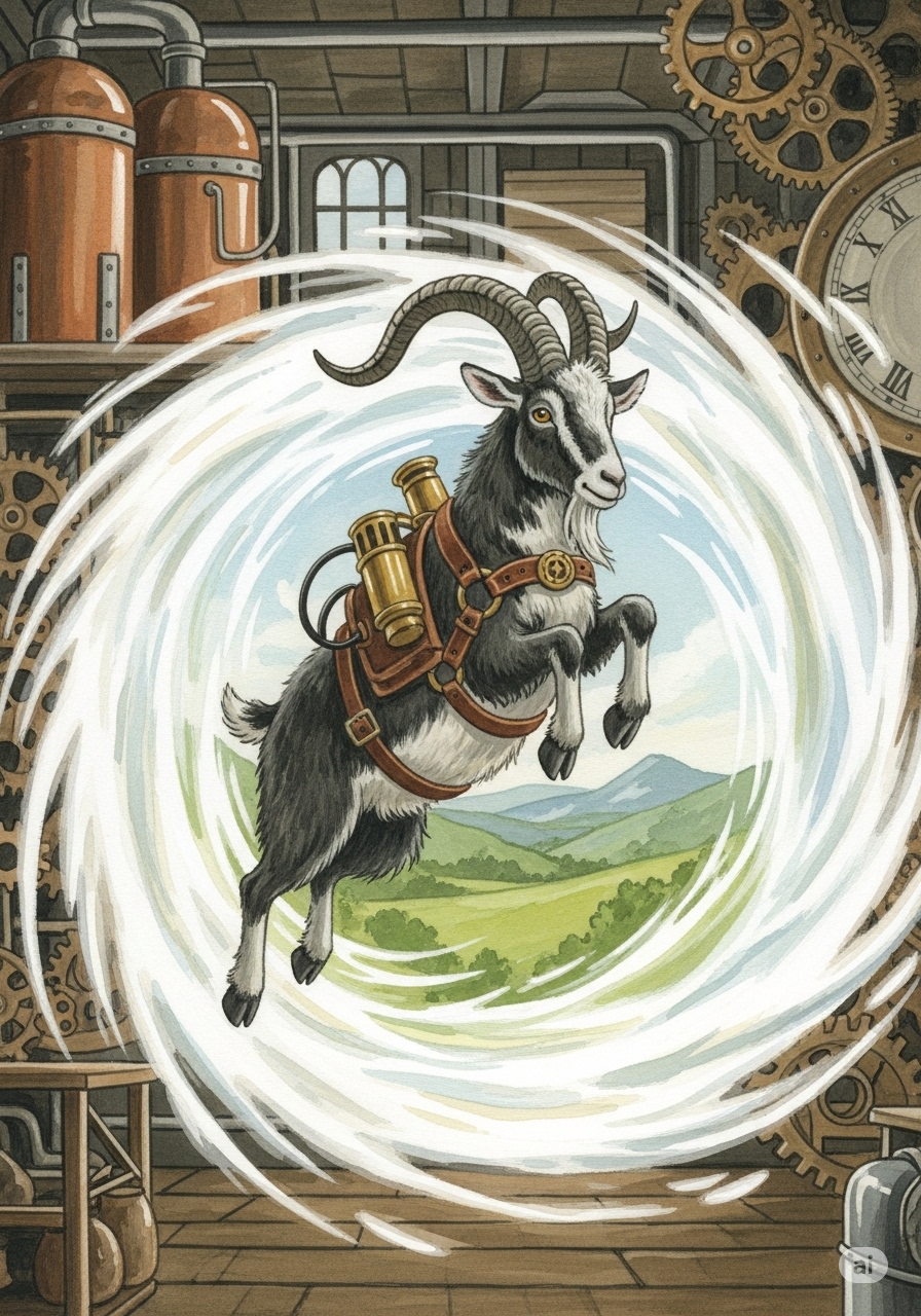 Tucker jumping into the portal