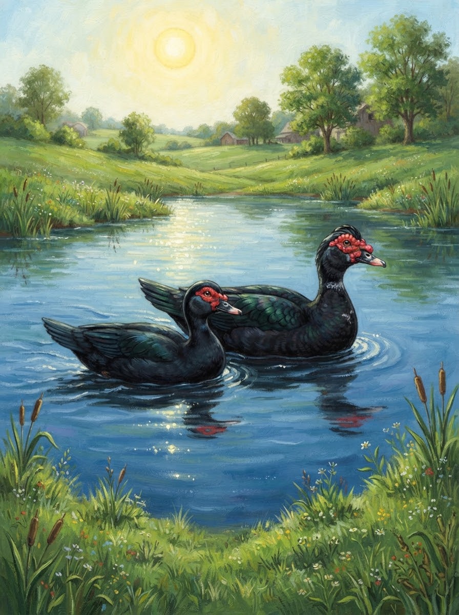 Mr. and Mrs. Black swimming on Willow Pond