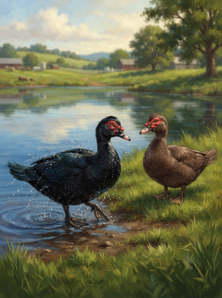 Mr. Black and Mr. Brown resting side by side as true friends on the bank
